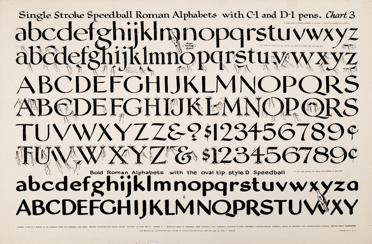 Monograph Bookwerks | Speedball Lettering Charts Nos. 3 & 4 | Ross F ...